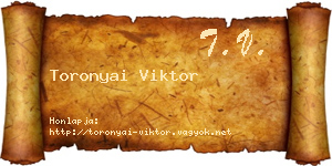 Toronyai Viktor névjegykártya